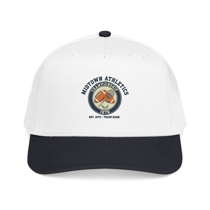 Mid Profile Baseball Cap — Midtown Athletics Vintage Basketball Logo Cap