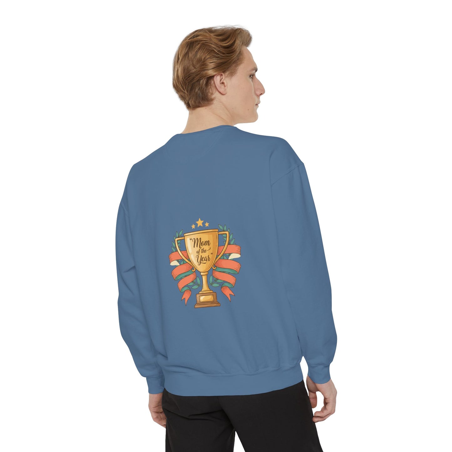 Sweatshirt — "Mom of the Year" Trophy Graphic Crewneck