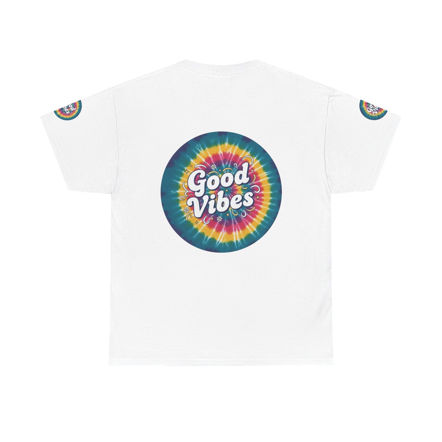 Good Vibes Tie-Dye Tee — Retro Rainbow Graphic T-Shirt