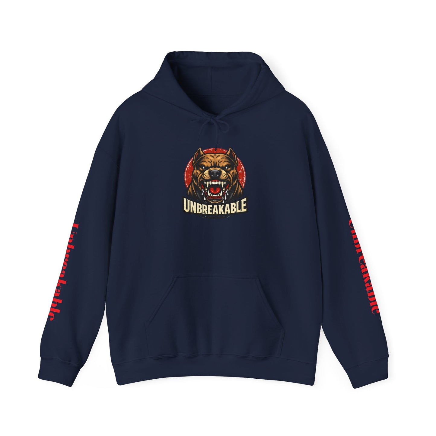 Unbreakable Dog Hoodie — Graphic Pullover with Roaring Dog Design