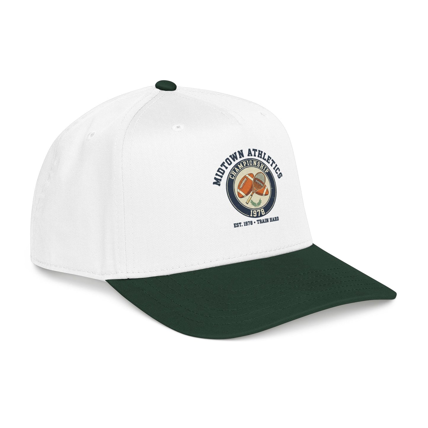 Mid Profile Baseball Cap — Midtown Athletics Vintage Basketball Logo Cap