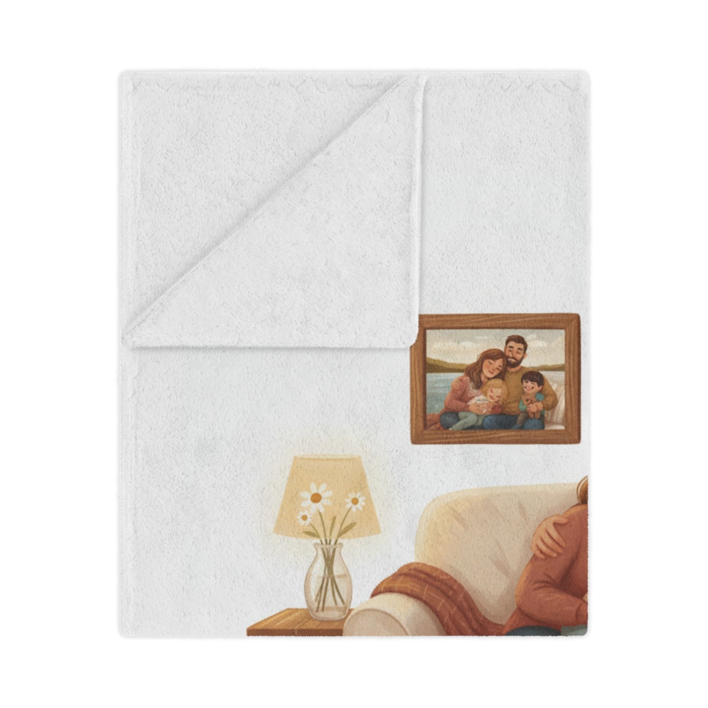 Family Cozy Minky Blanket — Personalized Illustrated Family Sofa Throw