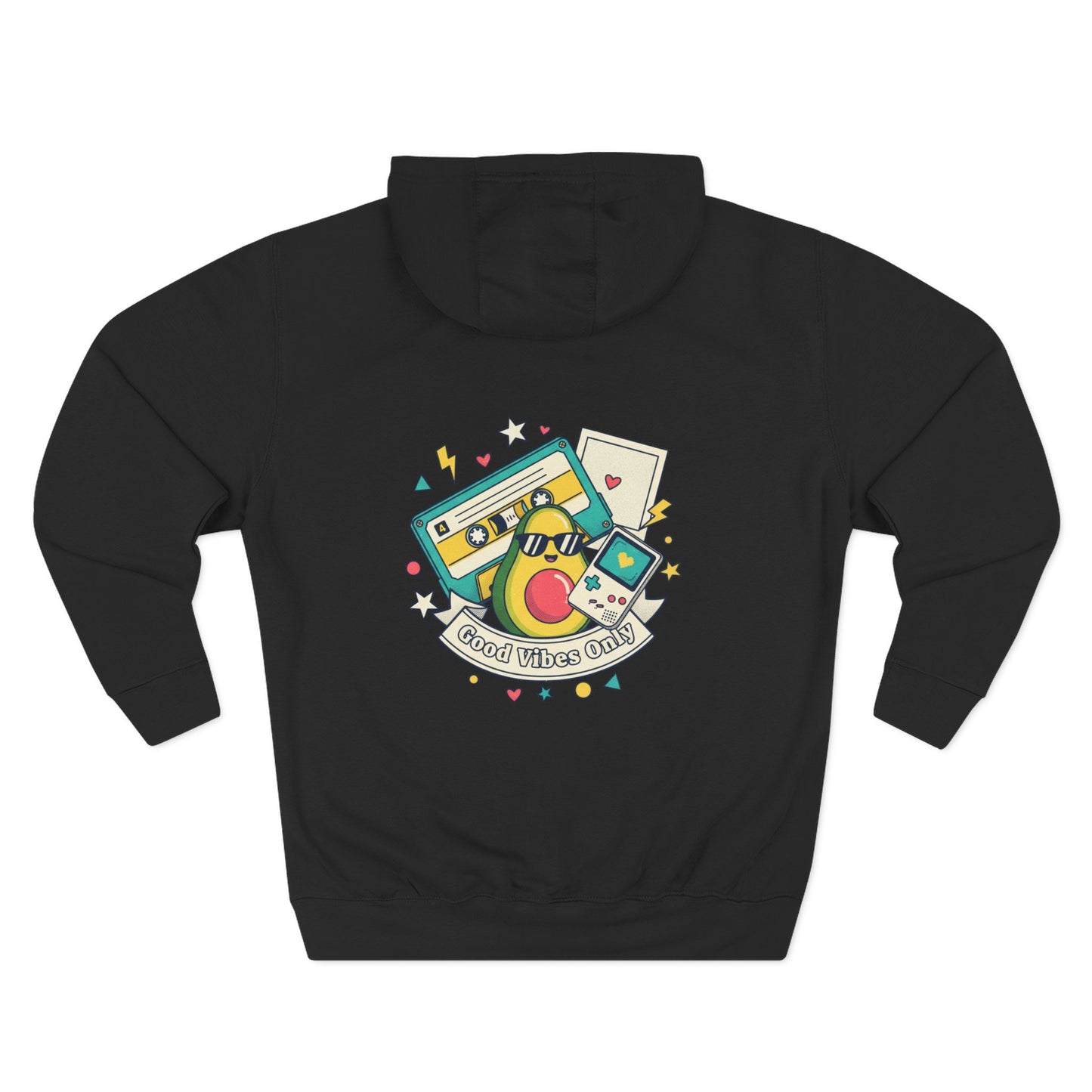 Good Vibes Only Hoodie — Retro Cassette Graphic Fleece Hoodie