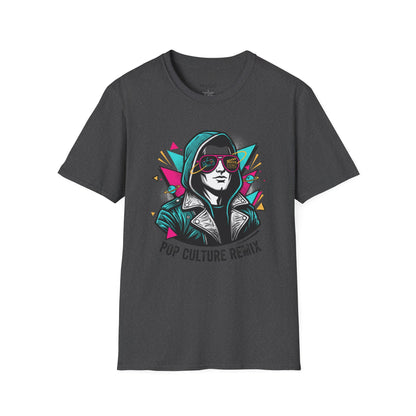 Pop Culture Remix T-Shirt — Retro Neon Hoodie Portrait Graphic Tee