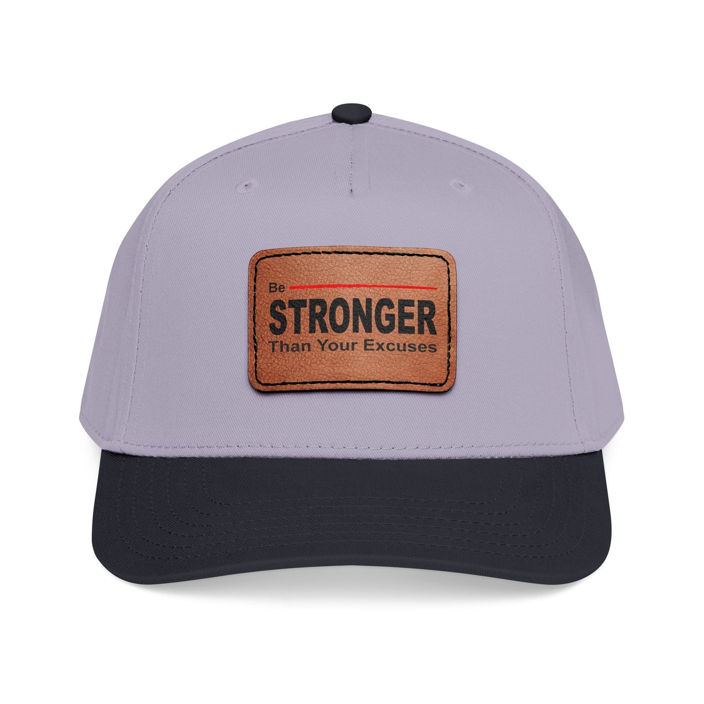Mid Profile Baseball Cap with Leather Patch (Rectangle)
