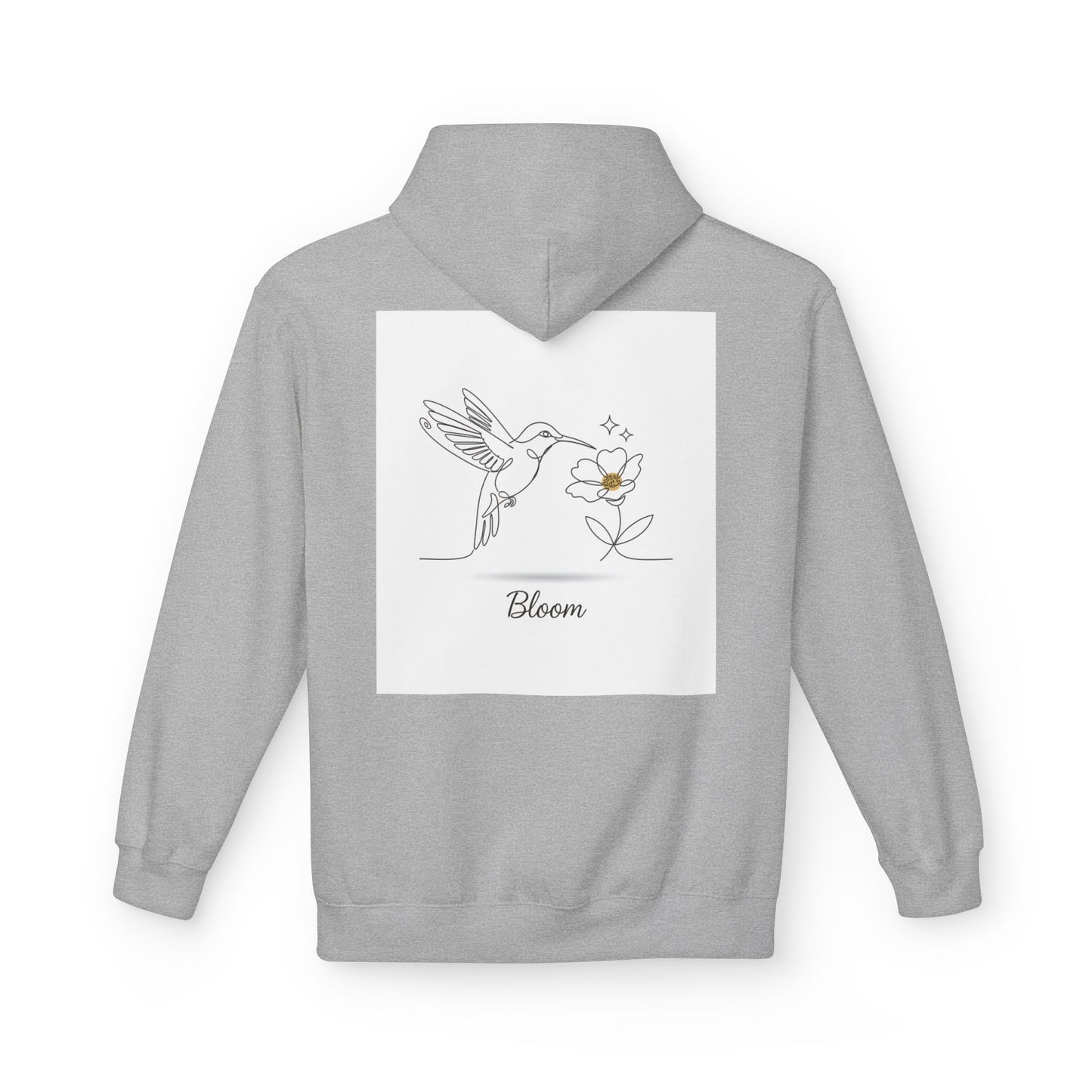 Bloom Hummingbird Hoodie — Floral Minimalist Pullover