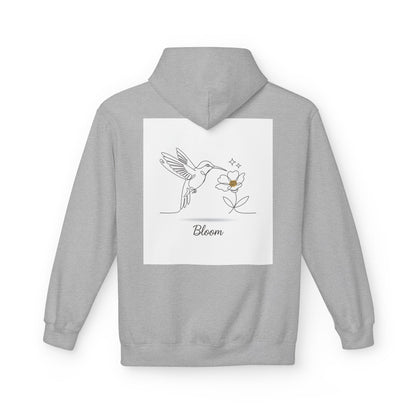Bloom Hummingbird Hoodie — Floral Minimalist Pullover