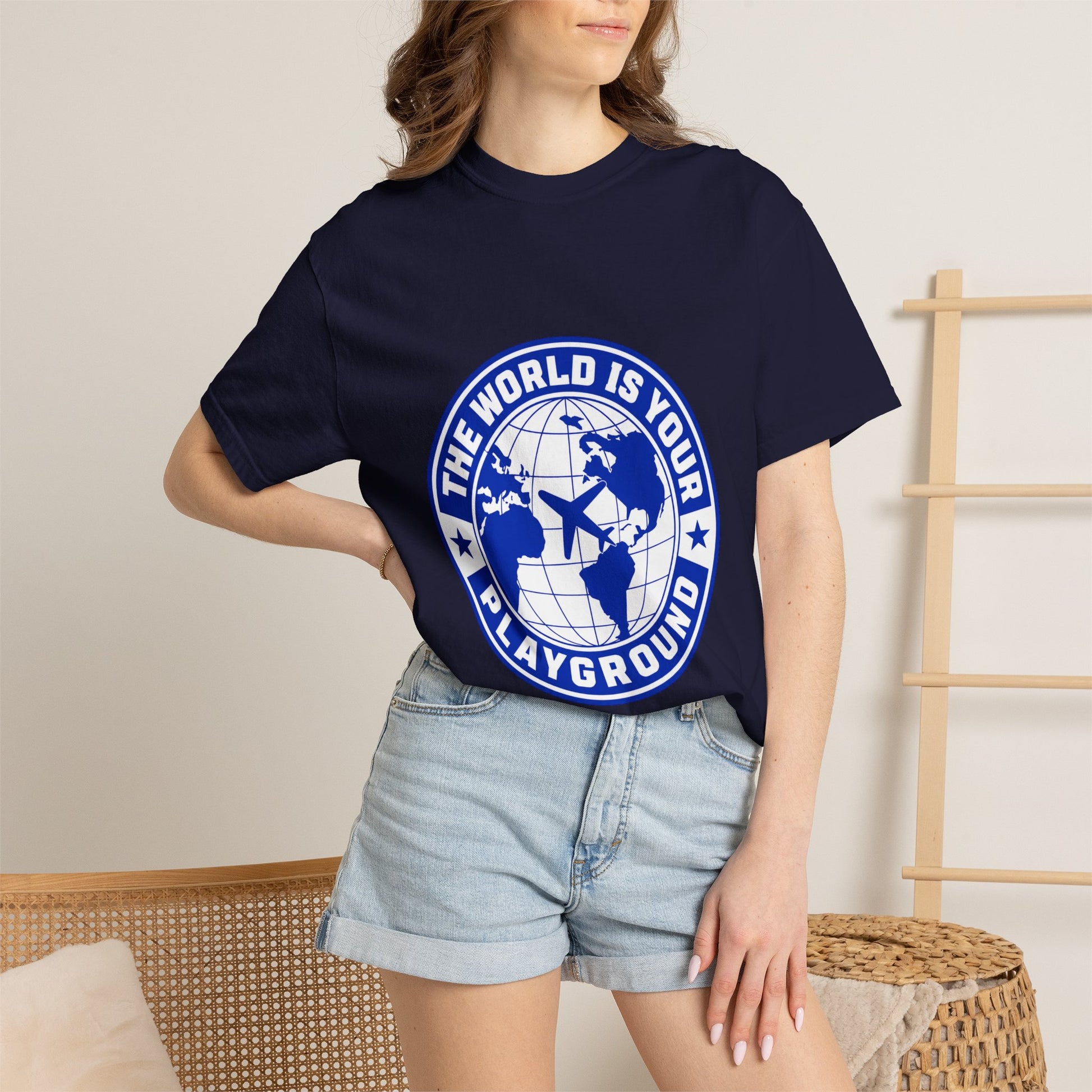 The World Is Your Playground T-Shirt — Travel Globe Graphic Tee - Merit Sell
