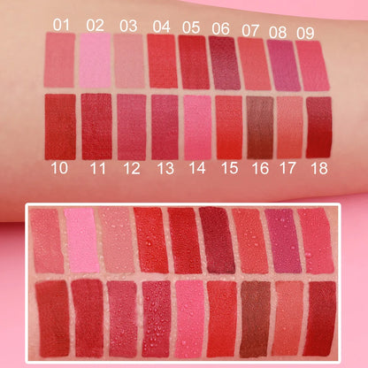 18-Colors Lipstick Pencil Waterproof Sexy Red Matte Contour Tint Lipstick Lasting Non-stick Cup Lipliner Pen Lip Makeup Cosmetic - Merit Sell