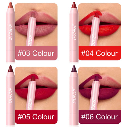 18-Colors Lipstick Pencil Waterproof Sexy Red Matte Contour Tint Lipstick Lasting Non-stick Cup Lipliner Pen Lip Makeup Cosmetic - Merit Sell