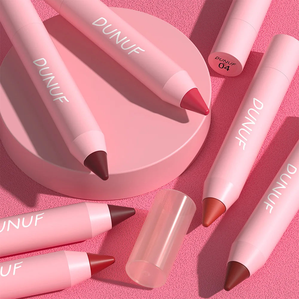 18-Colors Lipstick Pencil Waterproof Sexy Red Matte Contour Tint Lipstick Lasting Non-stick Cup Lipliner Pen Lip Makeup Cosmetic - Merit Sell