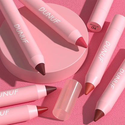 18-Colors Lipstick Pencil Waterproof Sexy Red Matte Contour Tint Lipstick Lasting Non-stick Cup Lipliner Pen Lip Makeup Cosmetic - Merit Sell