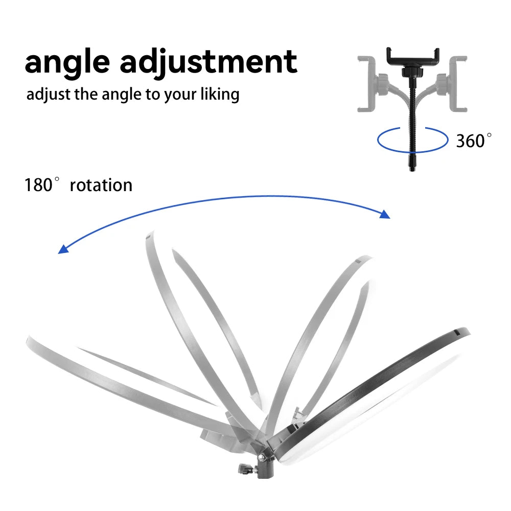 18 Inch 45cm Selfie RGB Ring Light with Tripod Usb Rechargeable LED Light, Dimmable, for Photo Studio - Merit Sell