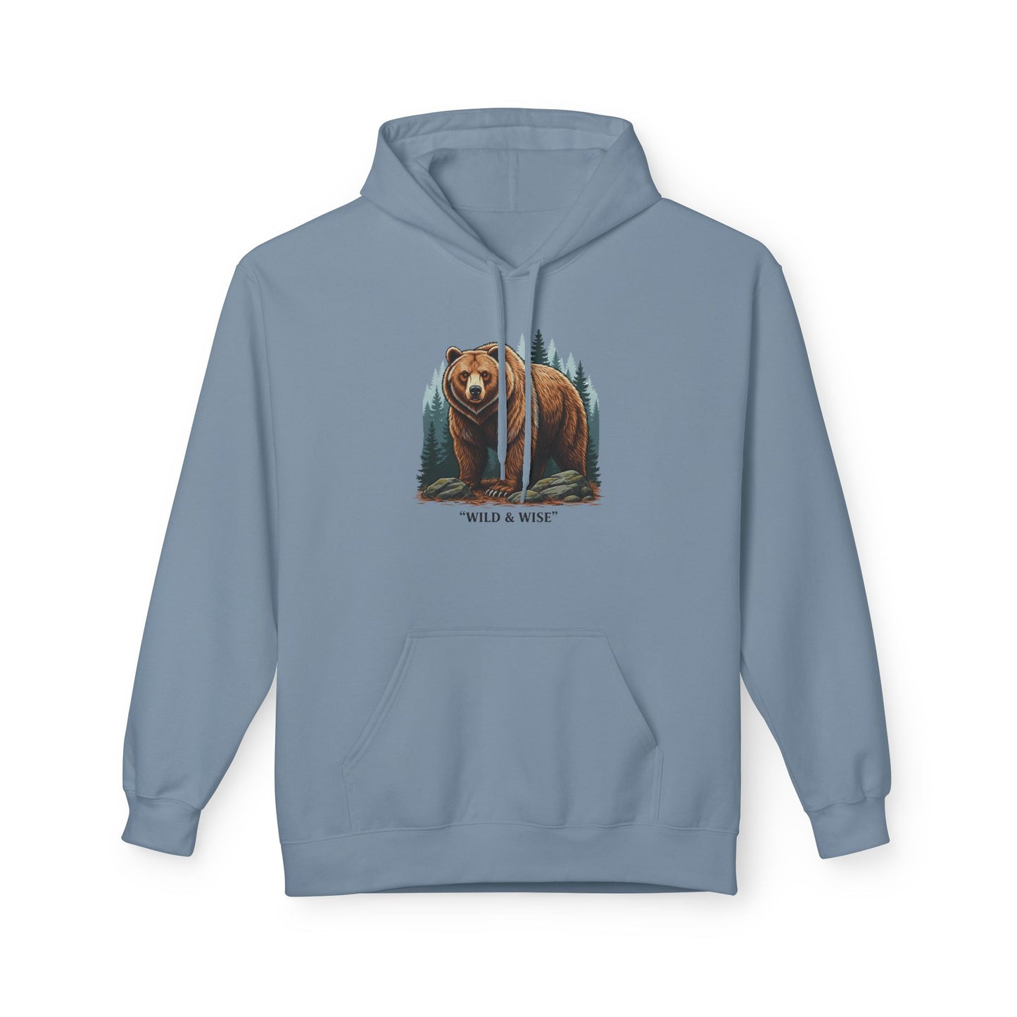 Bear Hoodie — "Wild & Wise" Forest Graphic Pullover