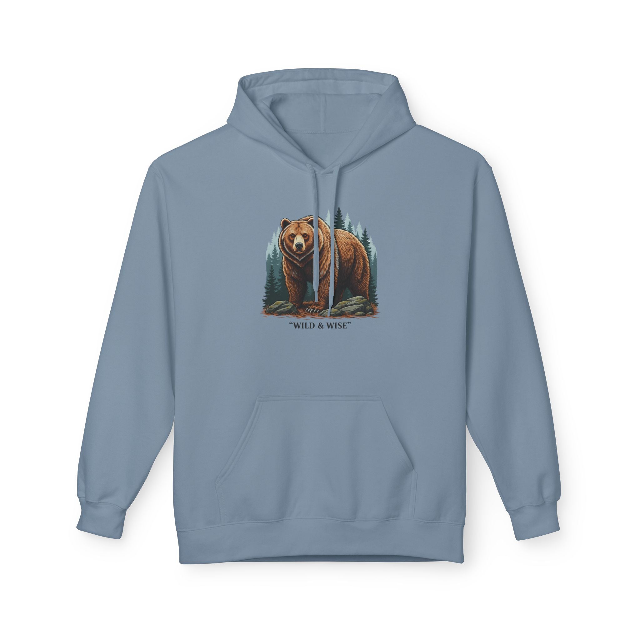 Bear Hoodie — "Wild & Wise" Forest Graphic Pullover