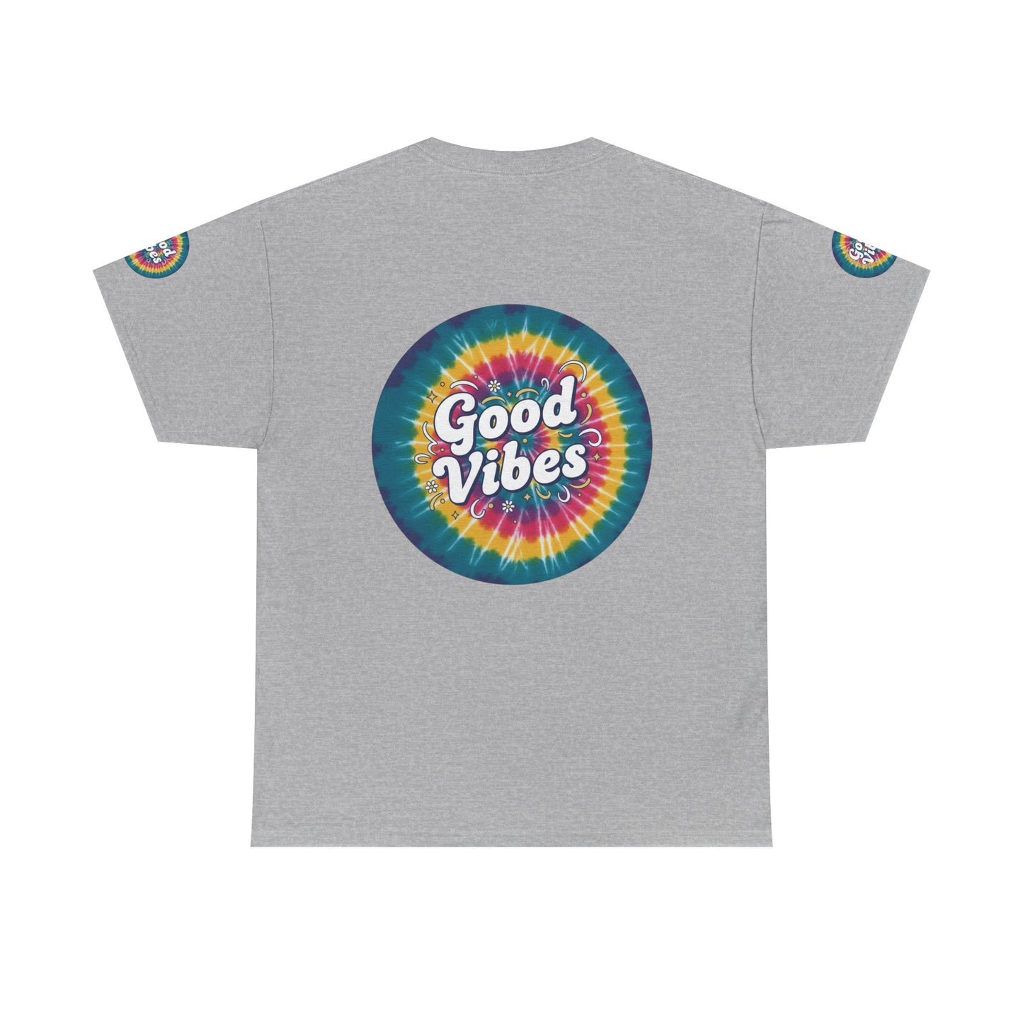 Good Vibes Tie-Dye Tee — Retro Rainbow Graphic T-Shirt