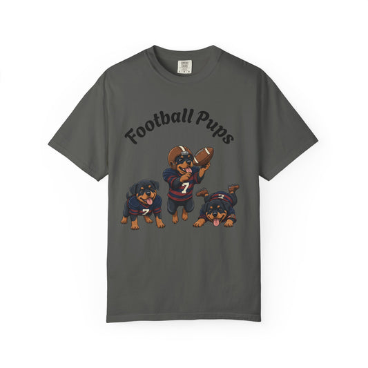 Rottweiler Football Dogs T-Shirt — Cute Puppy Quarterback Graphic Tee