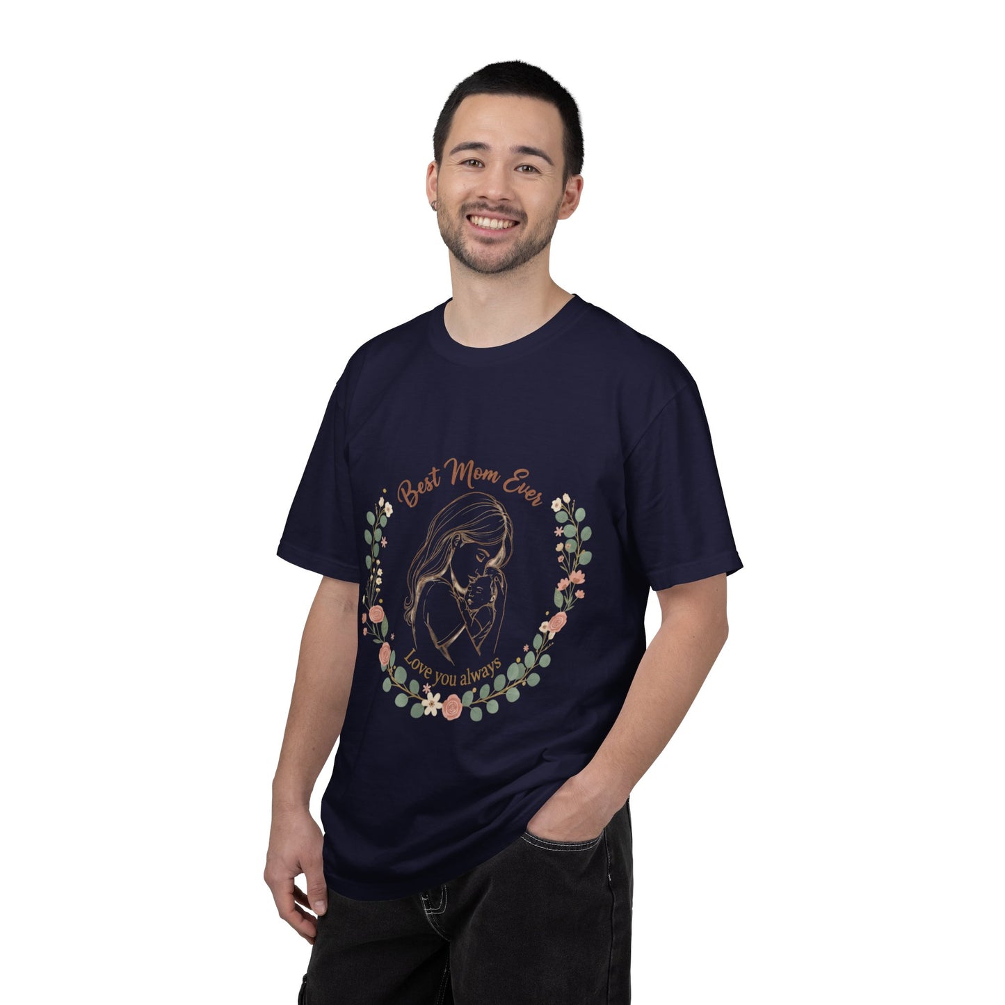 Mom & Baby T-Shirt — “Best Mom Ever, Love You Always” Floral Tee