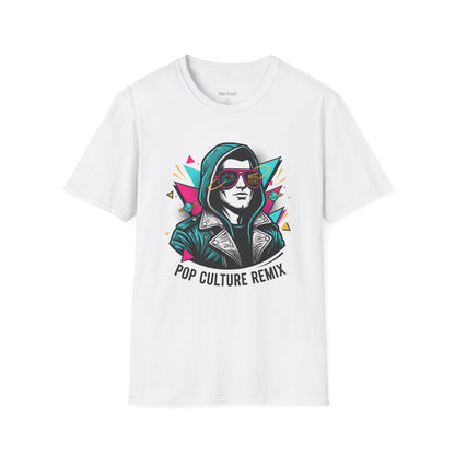 Pop Culture Remix T-Shirt — Retro Neon Hoodie Portrait Graphic Tee