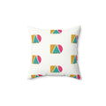 Geometric Retro Campsite Faux Suede Pillow