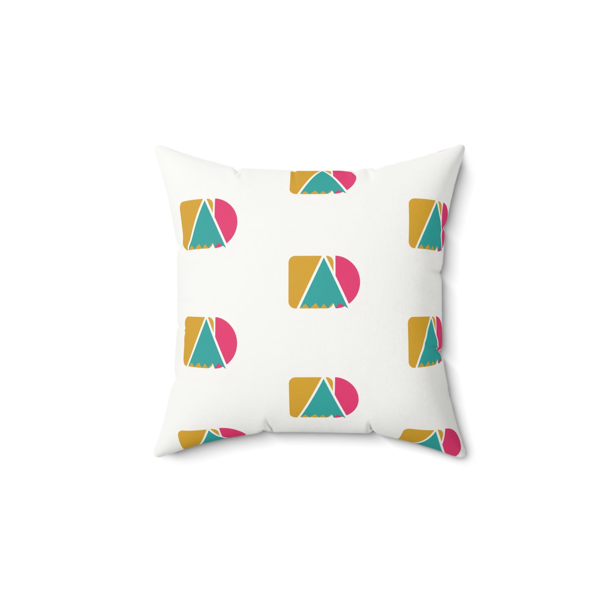 Geometric Retro Campsite Faux Suede Pillow