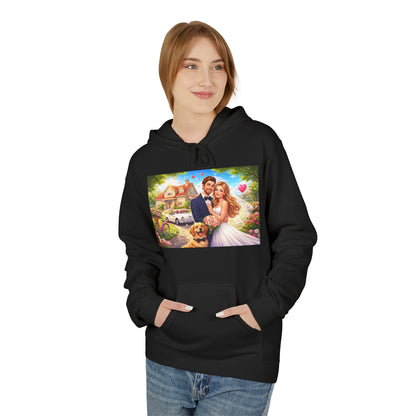Wedding Couple Hoodie — Romantic Bride & Groom Portrait Pullover