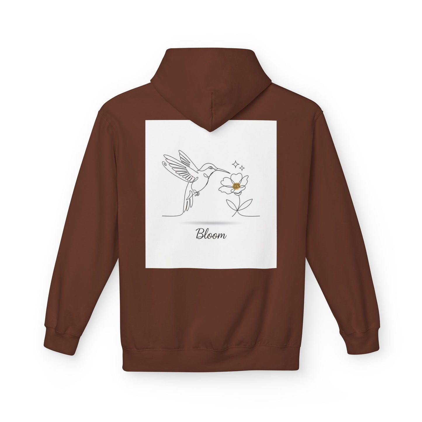Bloom Hummingbird Hoodie — Floral Minimalist Pullover