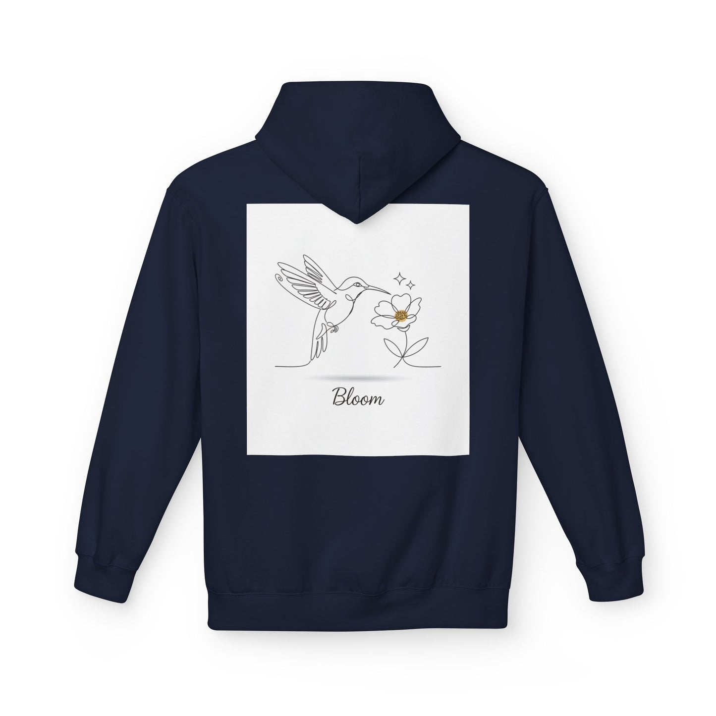 Bloom Hummingbird Hoodie — Floral Minimalist Pullover