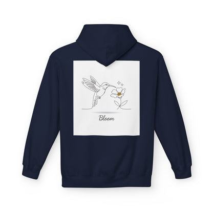 Bloom Hummingbird Hoodie — Floral Minimalist Pullover