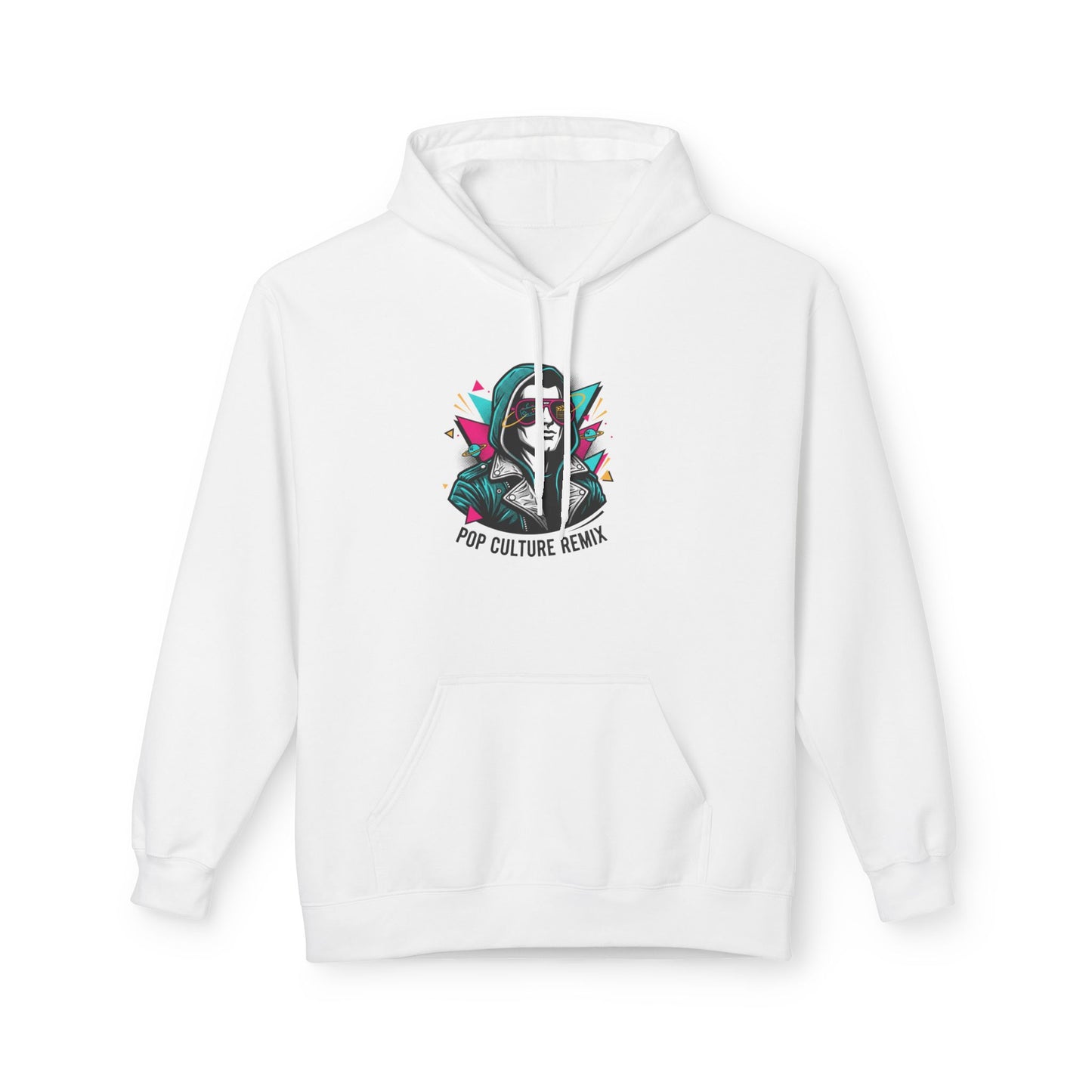 Pop Culture Remix Hoodie - Retro Neon Graphic Pullover