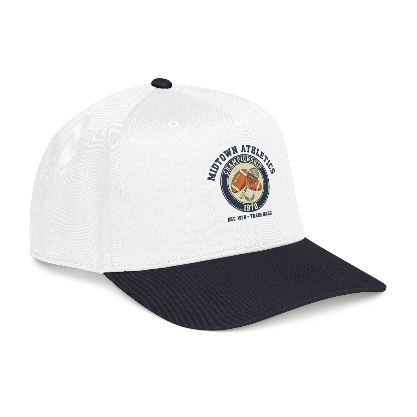 Mid Profile Baseball Cap — Midtown Athletics Vintage Basketball Logo Cap