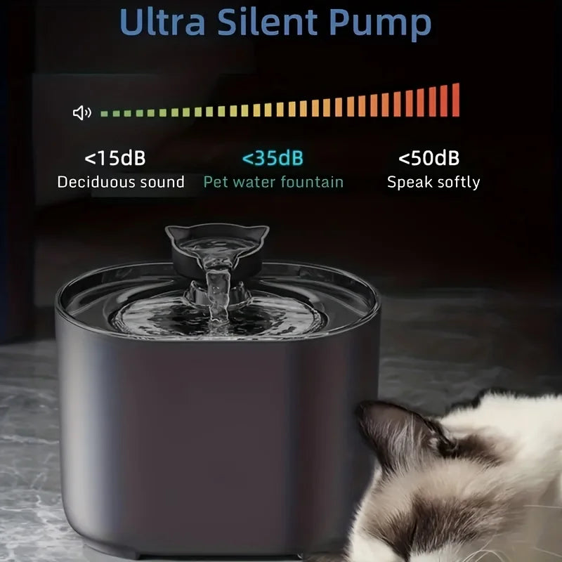 1pc 2.2L Pet Water Fountain - Fountains with Automatic Water Dispenser, Fresh and Filtered Drinking Water, and Whisper Qu - Merit Sell