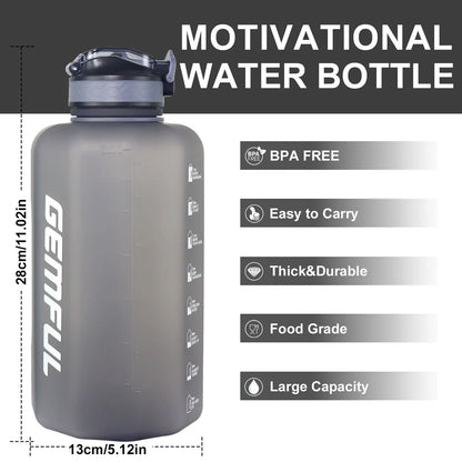 2.2 Liter Water Bottles with Straw Times to Drink Durable Sports Big Jug with Handle Leakproof BPA Free Reusable for Adults - Merit Sell