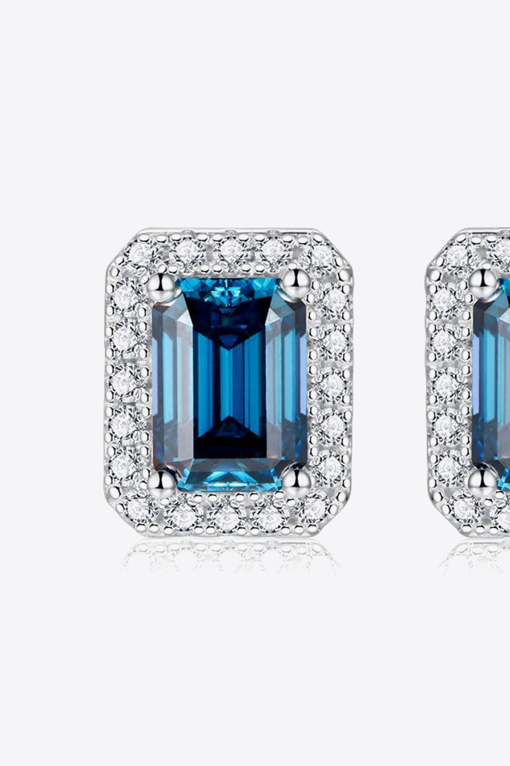 2 Carat Moissanite Stud Earrings in Indigo - Merit Sell