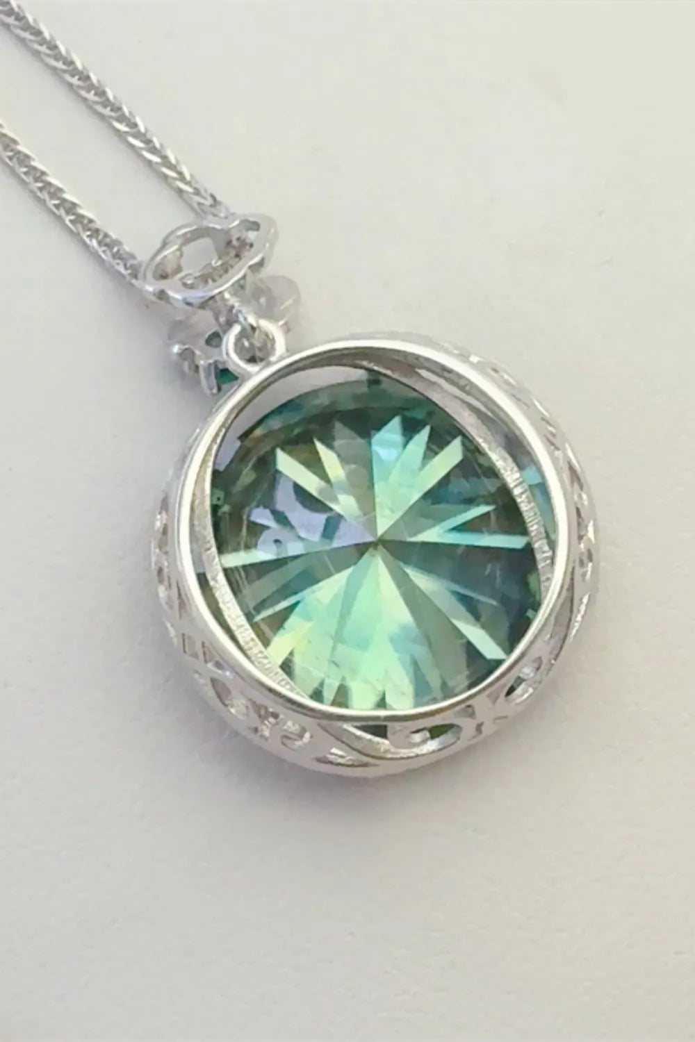 20 Carat Moissanite 925 Sterling Silver Pendant Necklace - Merit Sell
