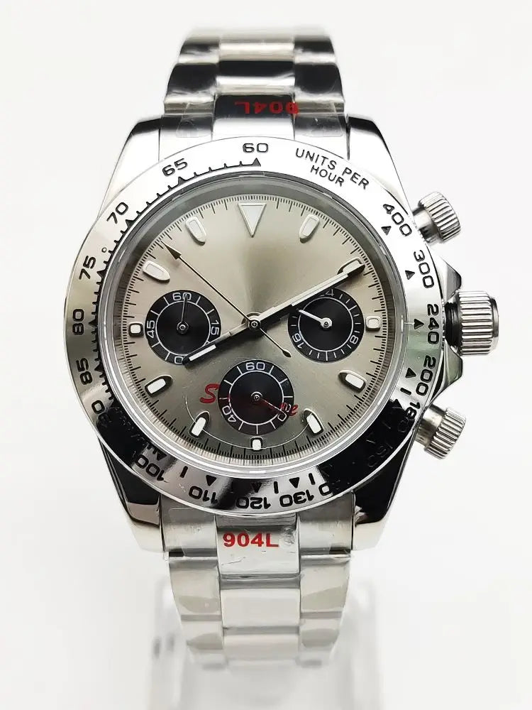 20 Colors dress 39mm Quartz Chronograph Sapphire Crystal Stainless Luminous Men's Watch VK63 Movement Calendar Strap - Merit Sell