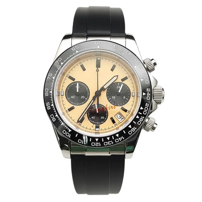 20 Colors dress 39mm Quartz Chronograph Sapphire Crystal Stainless Luminous Men's Watch VK63 Movement Calendar Strap - Merit Sell