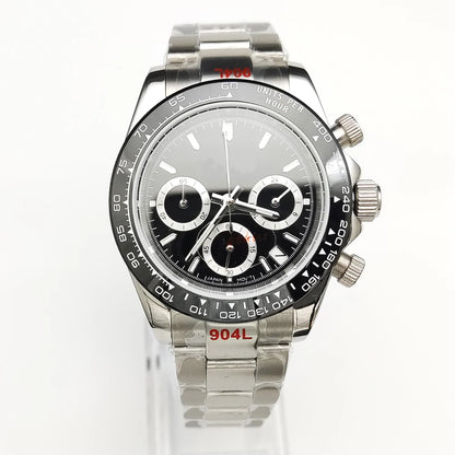 20 Colors dress 39mm Quartz Chronograph Sapphire Crystal Stainless Luminous Men's Watch VK63 Movement Calendar Strap - Merit Sell