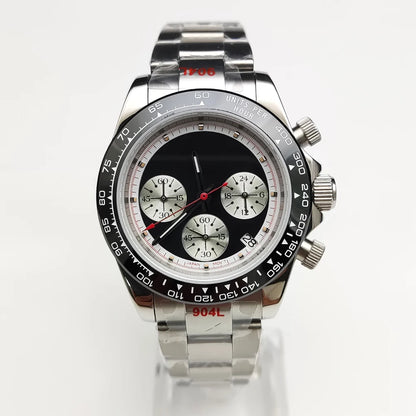 20 Colors dress 39mm Quartz Chronograph Sapphire Crystal Stainless Luminous Men's Watch VK63 Movement Calendar Strap - Merit Sell