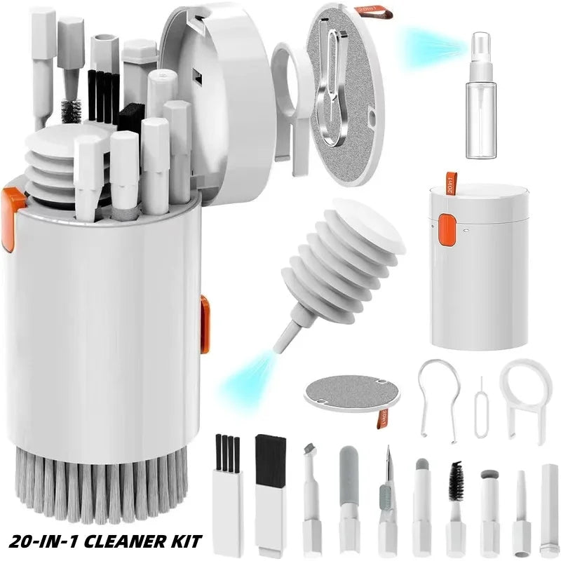 20 in 1 Laptop Keyboard Cleaning Tool Set Digital Camera Headset Mobile Phone Cleaner Kit Earphones Cleaning Pen Keycap Puller - Merit Sell