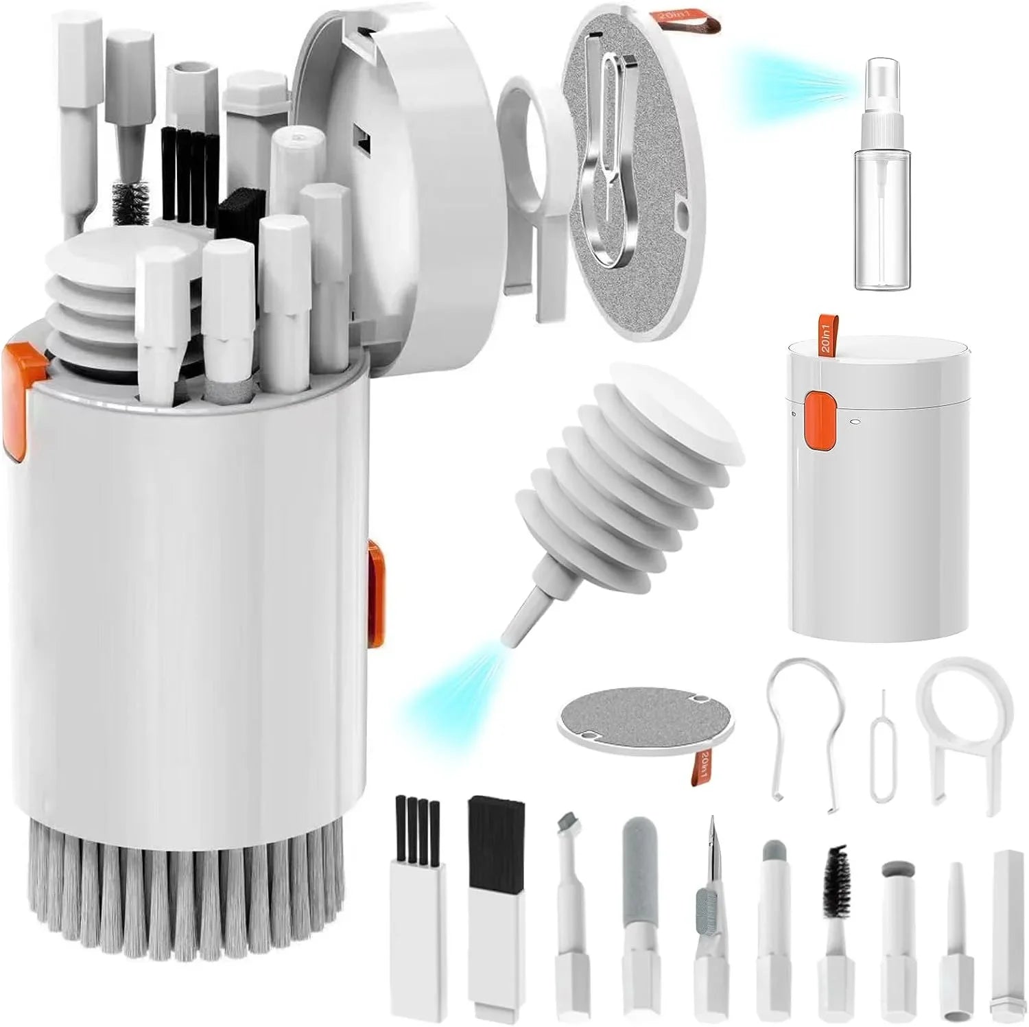 20 in 1 Laptop Keyboard Cleaning Tool Set Digital Camera Headset Mobile Phone Cleaner Kit Earphones Cleaning Pen Keycap Puller - Merit Sell