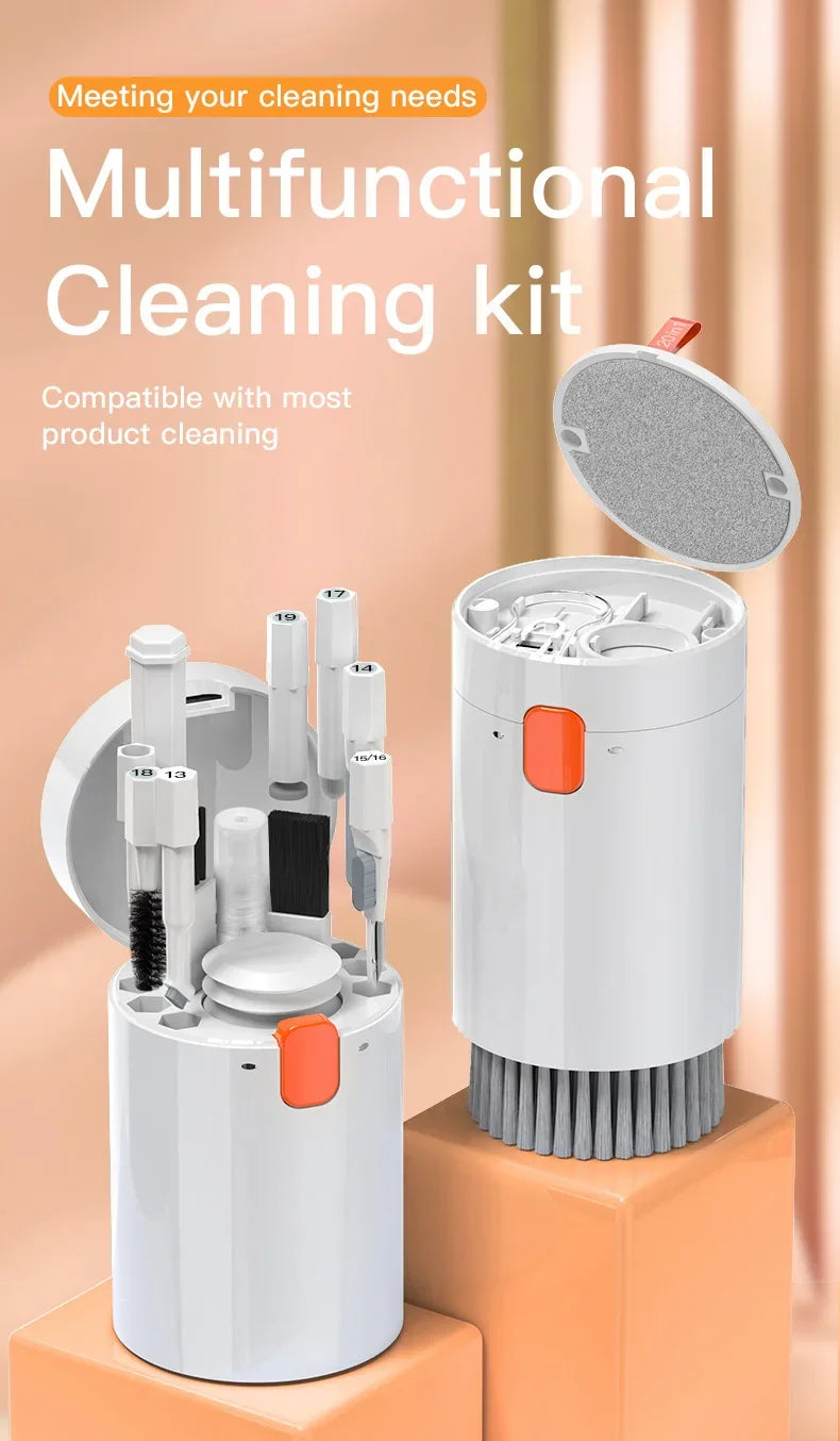 20 in 1 Laptop Keyboard Cleaning Tool Set Digital Camera Headset Mobile Phone Cleaner Kit Earphones Cleaning Pen Keycap Puller - Merit Sell