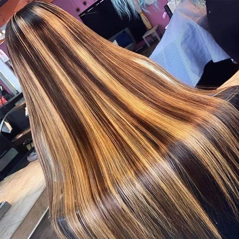 200% Highlight Ombre 360 Full Lace Front Wig 40 Inch 13x6 Bone Straight Hd Lace Frontal Colored Human Hair Wigs Honey Blonde Wig