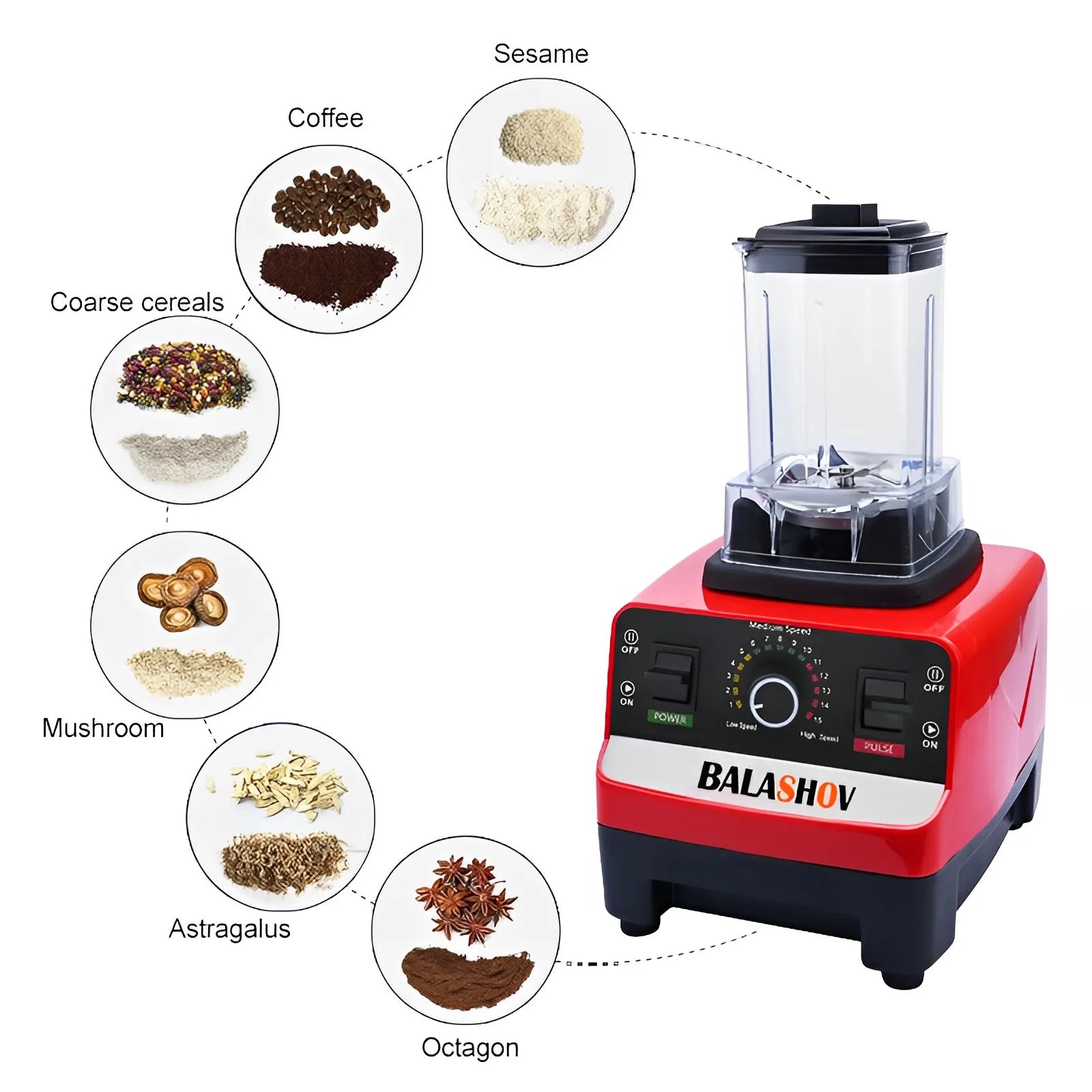 2000W Stationary Blender Heavy Duty Commercial Mixer Ice Smoothies Appliances for Kitchen Professional High Power Food Processor - Merit Sell