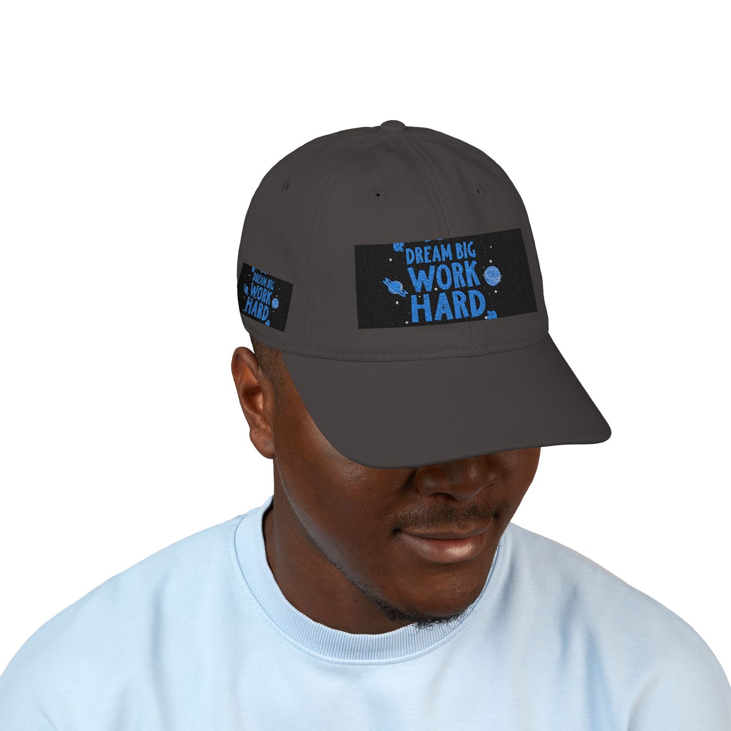 Organic Embroidered Baseball Cap — Dream Big Work Hard
