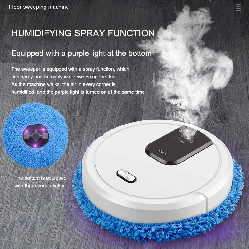 2024 Smart Sweeping and Mop Robot Vacuum Cleaner Dry and Wet Mopping Rechargeable Robot Home Appliance with Humidifying Spray - Merit Sell