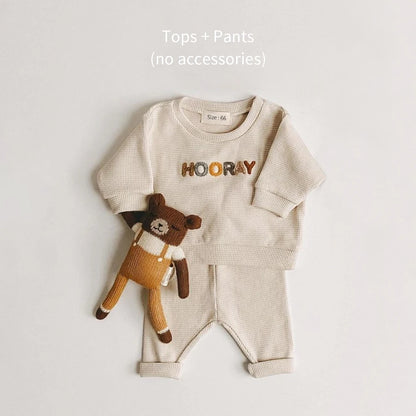 2024 Spring Baby Boys Clothes Cute Organic Cotton Sets Girls Long Sleeve Casual Sweatshirt+Pants 2pcs Kids Clothes Sports Suit - Merit Sell