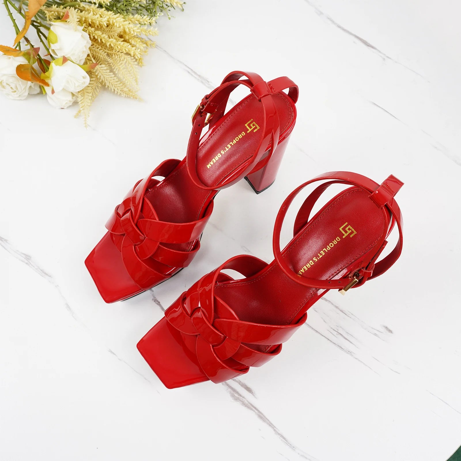 2024Classic Design Women's Sandals Summer Sexy Party High Heels Square Head Bare Toe Anti Slip Banquet Large Women's Shoes 35-42 - Merit Sell