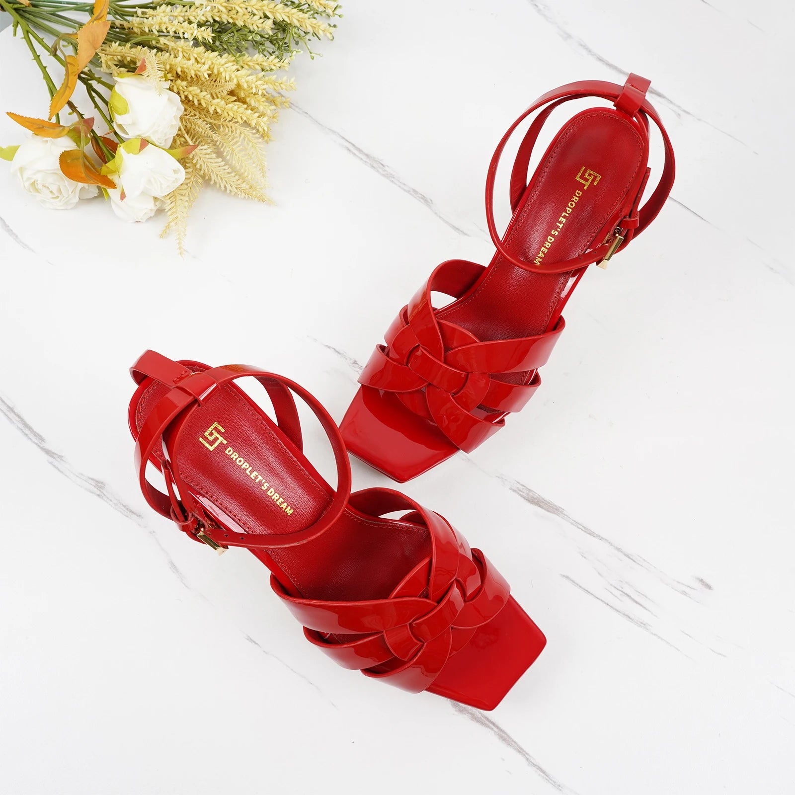 2024Classic Design Women's Sandals Summer Sexy Party High Heels Square Head Bare Toe Anti Slip Banquet Large Women's Shoes 35-42 - Merit Sell