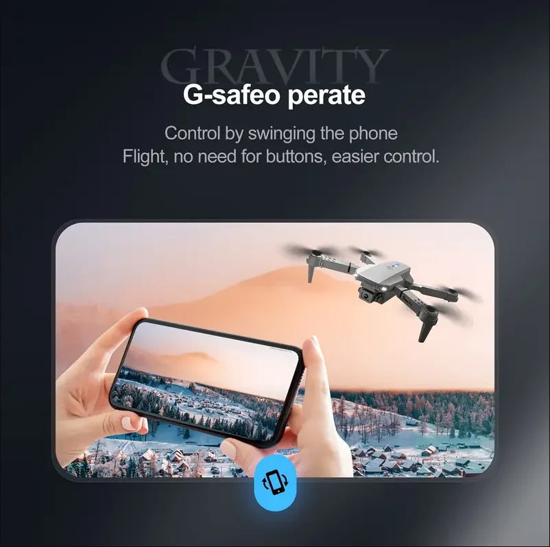 2025 E88 Drone HD Dual Camera, Screen Control No Phone Needed, One-Key Takeoff/Return, Wi-Fi App, USB Charging, Drop-Resistant, - Merit Sell